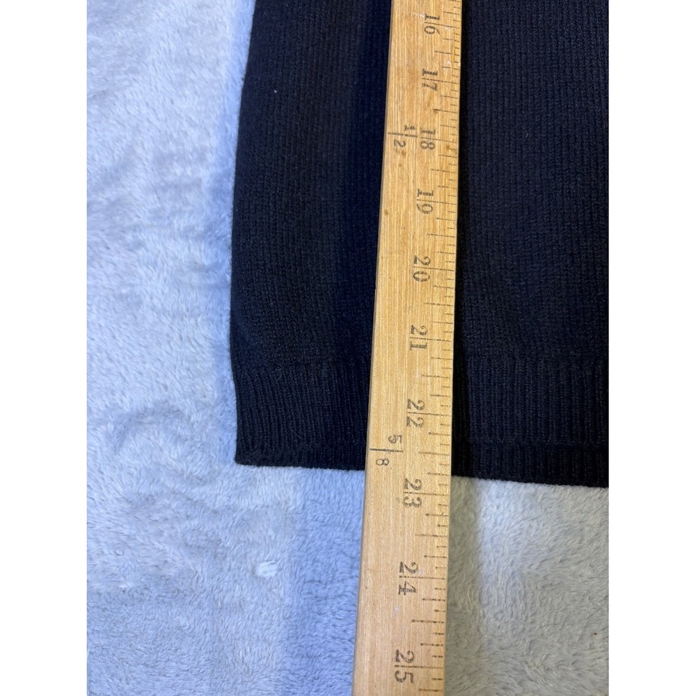 Ballantyne Sweater Vintage Womens Black Crew Neck Long Sleeve Gold Buttons - Picture 7 of 8